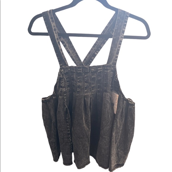 NWT Free People Marina babydoll denim crop top - Picture 2 of 12